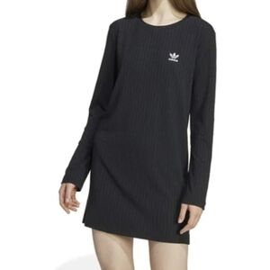 Adidas Originals Wide Rib Dress Black Long Sleeve Tee size MEDIUM New